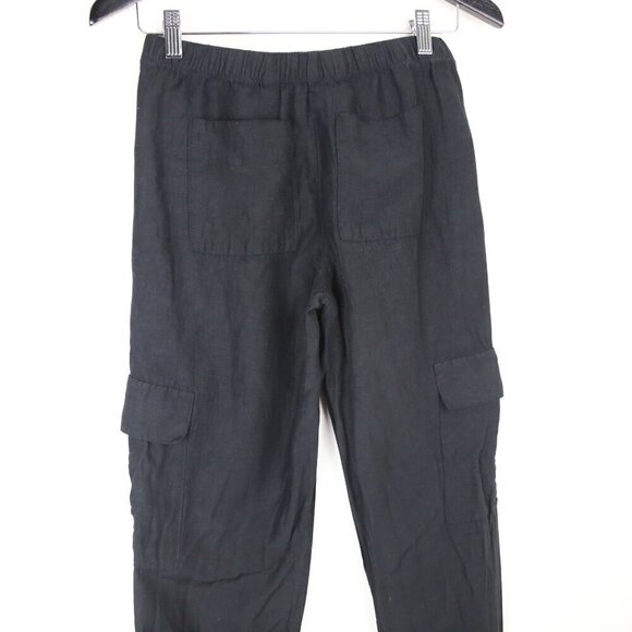 Aritzia Babaton Titan Straight-leg Linen Cargo Black Pants Size 0 - Picture 7 of 8